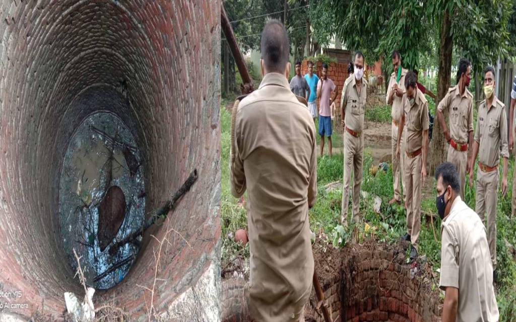 वाराणसी: कुंए में गिरी गाय, काफी मशक्कत के बाद फायर ब्रिगेड और पुलिस के जवानों ने निकाला