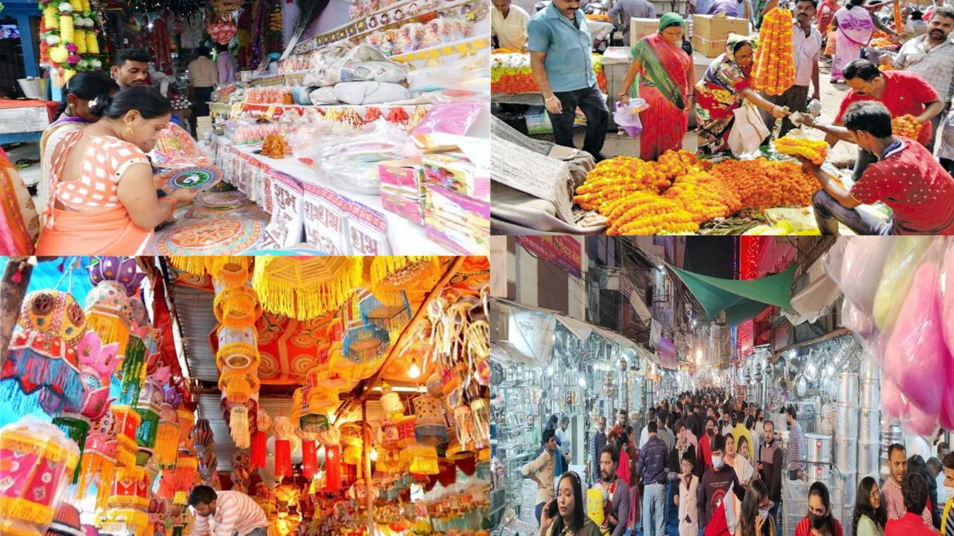 बाजारों में छाई रौनक, खुशी और उत्साह से लोग दिन भर करते रहे खरीदारी