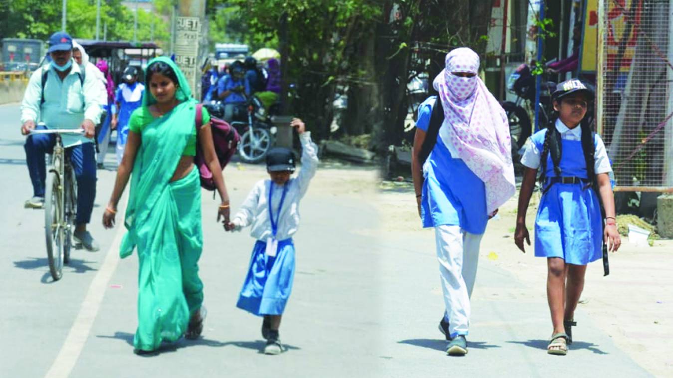 झुलसाती गर्मी में मासूमों को सजा, साहब ले रहे एसी का मजा !