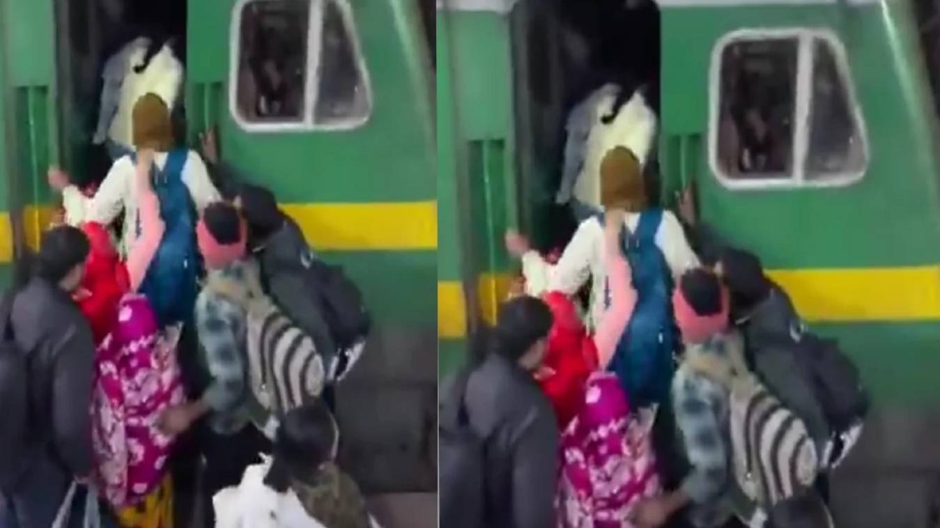 प्रयागराज जाने वाली ट्रेन में जगह नहीं मिली तो इंजन में चढ़े यात्री, सोशल मीडिया पर वीडियो वायरल...