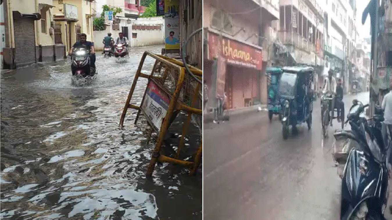 वाराणसी में झमाझम बारिश: कई इलाकों में जलभराव, सड़क पर बह रहा नाले का पानी, गलियों में लगा सिल्ट