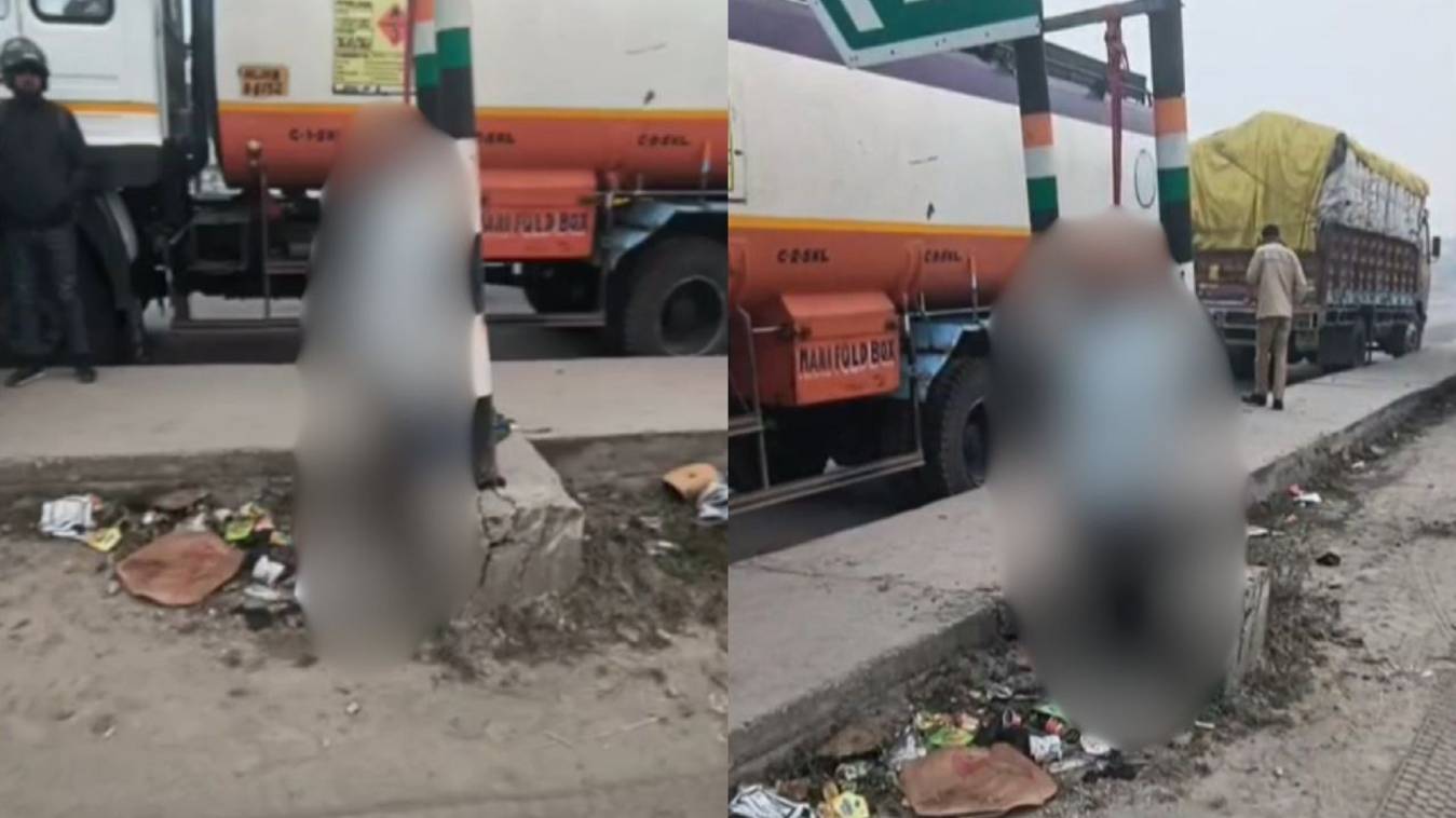 नेशनल हाईवे पर ग्रिल से लटकता मिला बुजुर्ग का शव, रोजगार की तलाश में आया था यूपी