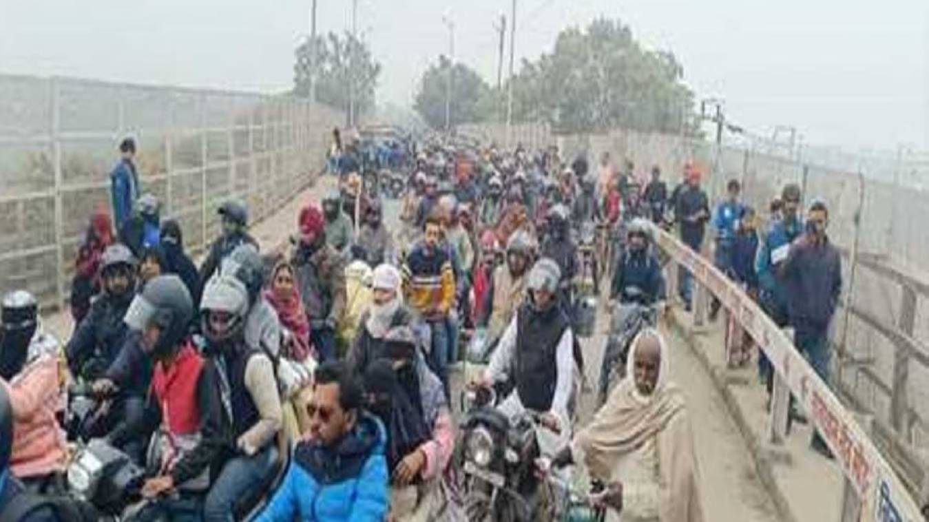 राजघाट पुल बंद होते ही थमी शहर की रफ्तार