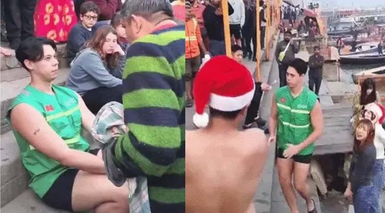 दशाश्वमेध घाट पर जापानी पर्यटकों से बदसलूकी का वीडियो वायरल पुलिस जांच में जुटी