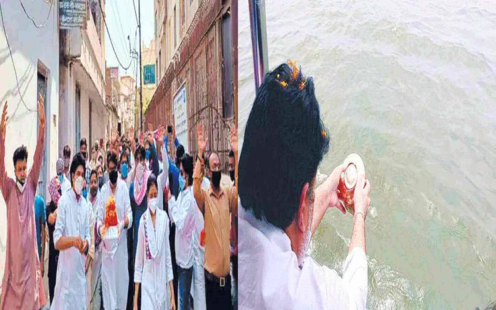 सुप्रसिद्ध शास्त्री गायक पंडित राजन मिश्र की अस्थियां गंगा में हुई विसर्जित