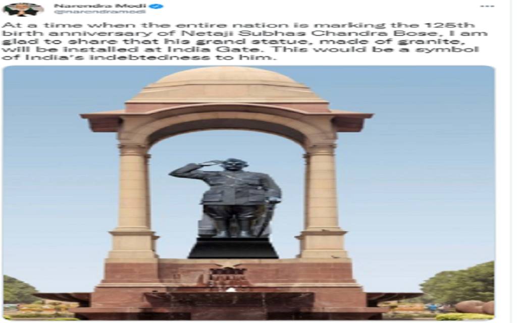अमर जवान ज्योति विवाद के बीच पीएम मोदी का बड़ा ऐलान,इंडिया गेट पर लगेगी नेताजी की भव्य मूर्ति