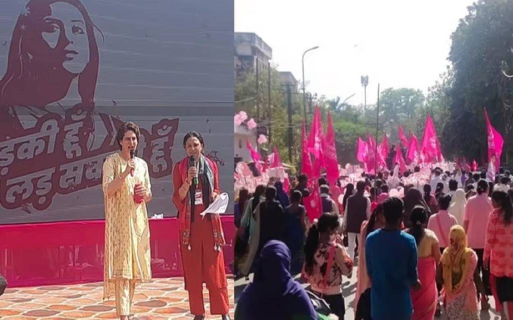 लखनऊ में प्रियंका गांधी का महिला मार्च: बड़ी संख्या में उमड़ा महिलाओं का हुजूम, गूंजा लड़की हूं, लड़ सकती हूं का नारा