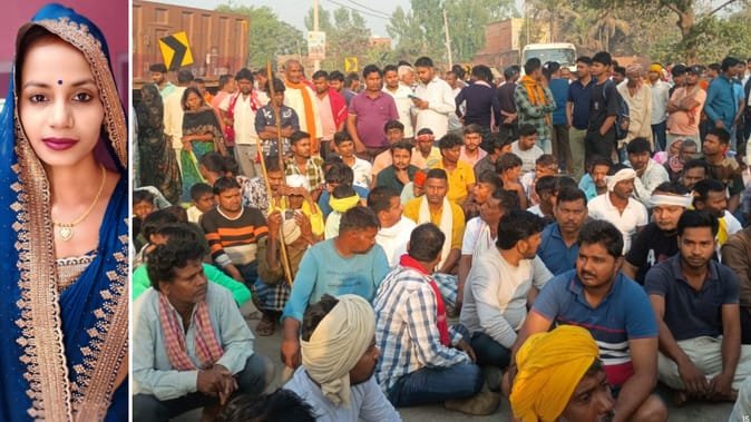 गाजीपुर में दर्दनाक हादसा: तेज रफ्तार ट्रेलर घर में घुसा, 25 वर्षीय महिला की मौत; ग्रामीणों ने एनएच‑124सी जाम किया