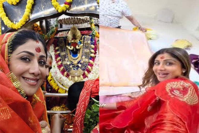काशी में शिल्पा शेट्टी की आध्यात्मिक यात्रा: बाबा विश्वनाथ के दर्शन, विंध्यवासिनी में पूजा और बनारसी साड़ियों की खरीदारी