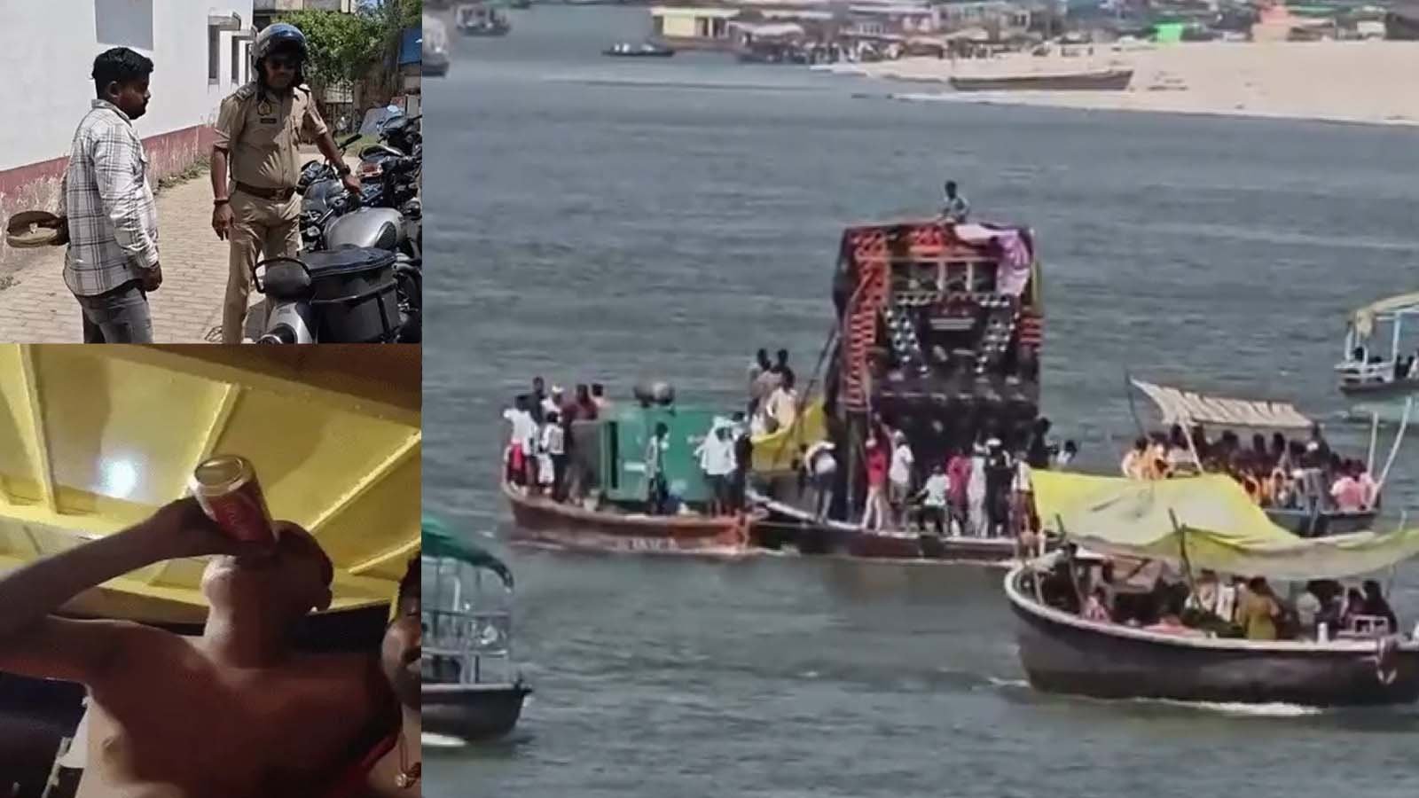नाव पर डीजे और बीयर: वायरल वीडियो के बाद कार्रवाई, अस्सी घाट से पकड़ा गया युवक