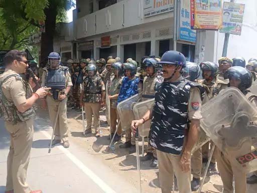 न्याय जुलूस से पहले घमहापुर सील, 10 KM दायरे में कड़ा पहरा