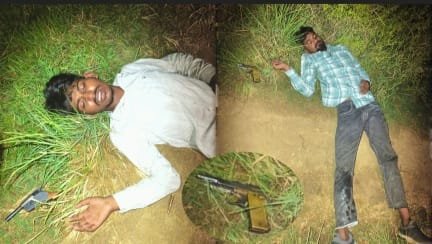कारोबारी की हत्या करने वाले दो बदमाश मुठभेड़ में गिरफ्तार