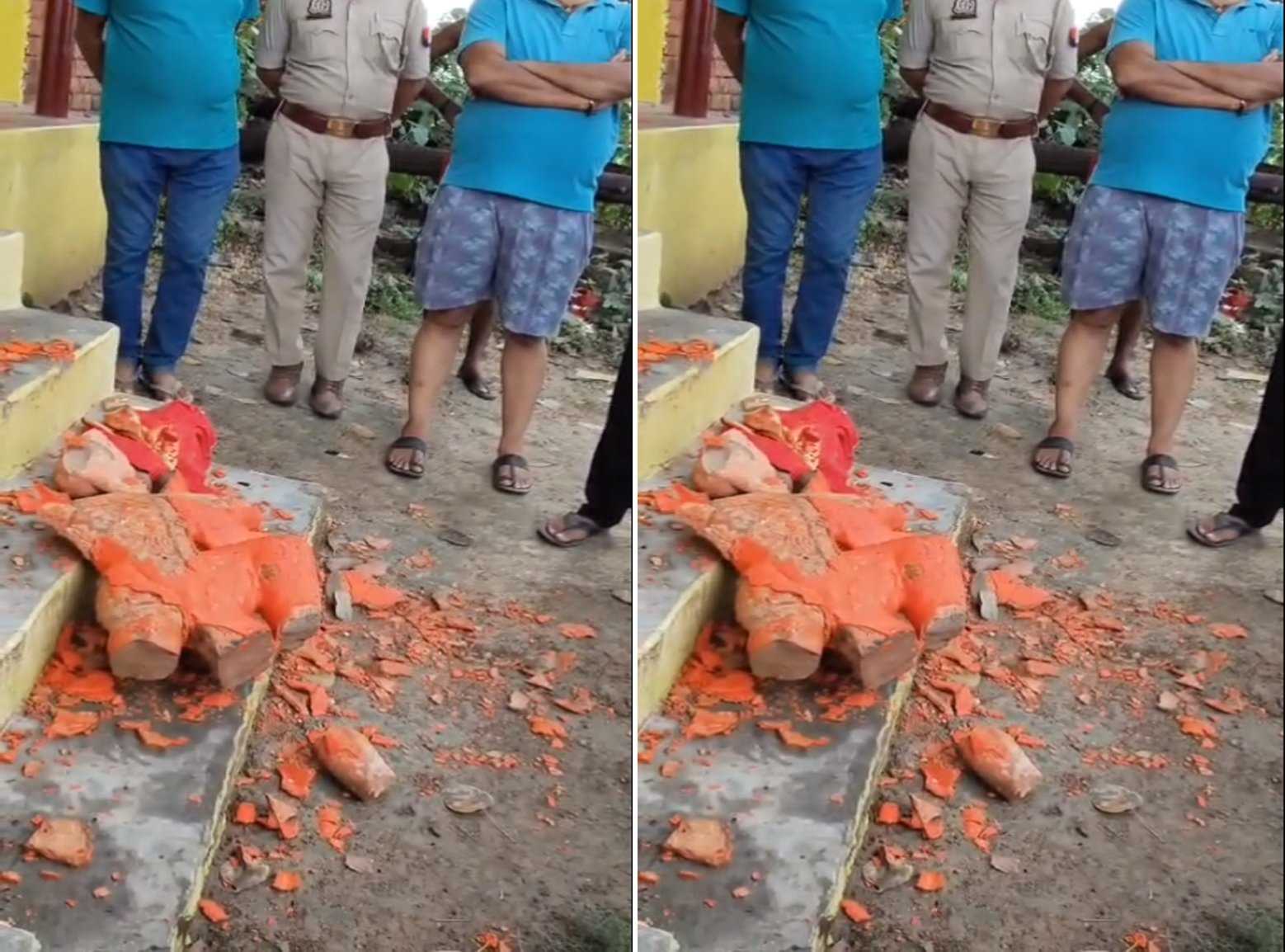 सारनाथ में हनुमान मंदिर की प्रतिमा खंडित, ग्रामीणों का फूटा गुस्सा; मौके पर पहुंची पुलिस, जांच शुरू