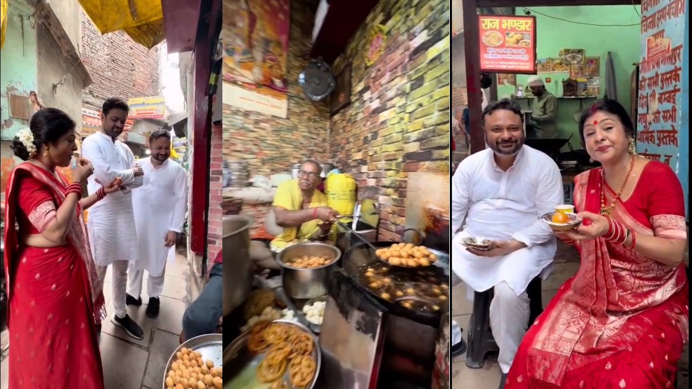 कचौड़ी गली पहुंचीं मालिनी अवस्थी, बनारसी व्यंजनों का लिया स्वाद