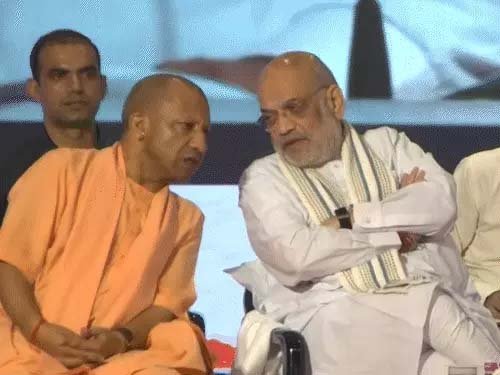 नोएडा में यूपी इंटरनेशनल ट्रेड शो का आगाज, गोल्फ कार्ट में पहुंचे अमित शाह-योगी; 85 देशों के खरीदार होंगे शामिल