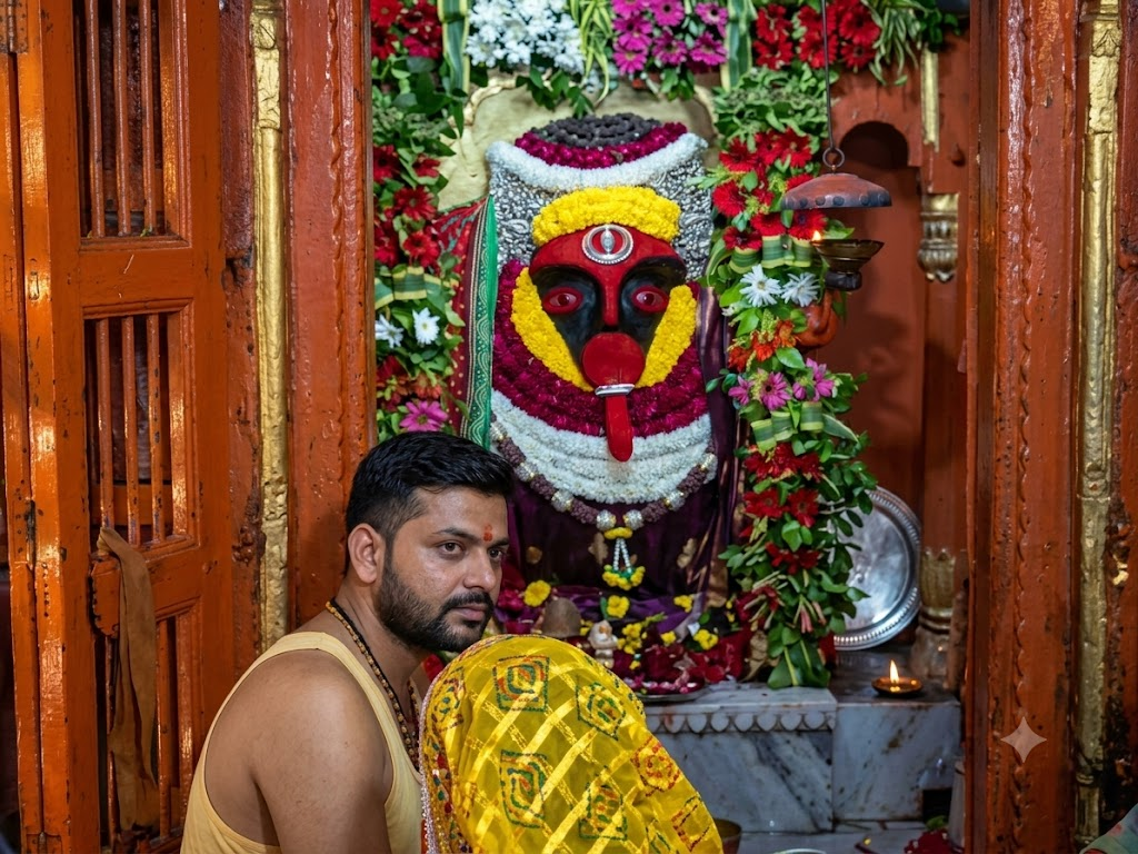 शारदीय नवरात्रि के सातवें दिन काशी में मां कालरात्रि के दर्शन को उमड़ी भीड़, भोर से मंदिर में लगी कतारें